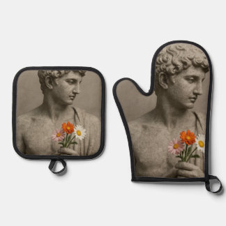 Ensemble De Gant De Cuisine Et De Manique stone