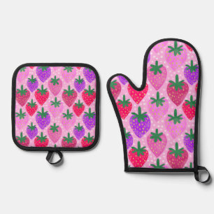 ENSEMBLE DE GANT DE CUISINE ET DE MANIQUE STRAWBERRY BERRY SPÉCIAL OVEN MIT