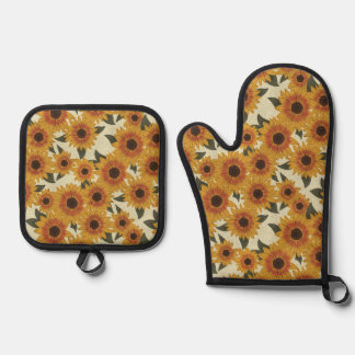 Ensemble De Gant De Cuisine Et De Manique Summer Sunflowers Oven Mitt & Pot Holder Set