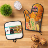 Ensemble De Gant De Cuisine Et De Manique Supports (De haut en bas)