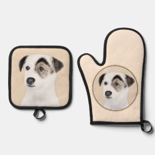 Ensemble De Gant De Cuisine Et De Manique Tableau Terrier Russell Jack Parson Chien de Compa