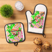 Ensemble De Gant De Cuisine Et De Manique tablier (De haut en bas)