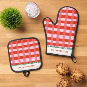 Ensemble De Gant De Cuisine Et De Manique Tablier d'impression tout-en-un