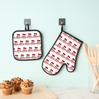 Ensemble De Gant De Cuisine Et De Manique Tablier Maman Cerise - Tablier de cuisine drôle po