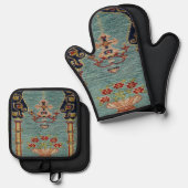 Ensemble De Gant De Cuisine Et De Manique Tapis turc (Recto/Verso)