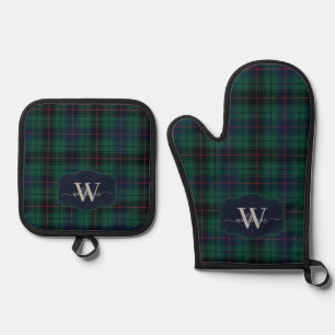 Ensemble De Gant De Cuisine Et De Manique Tartan écossais traditionnel du clan Davidson