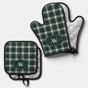 Ensemble De Gant De Cuisine Et De Manique Tartan Robe de Clan Écossais Campbell Monogrammé