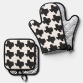 Ensemble De Gant De Cuisine Et De Manique Texas (Recto/Verso)