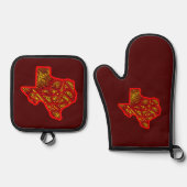 Ensemble De Gant De Cuisine Et De Manique Texas Scribbleprints (Recto)