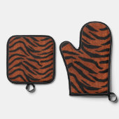 Ensemble De Gant De Cuisine Et De Manique Tiger Stripe Wild Pattern (Recto)