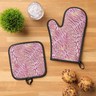 Ensemble De Gant De Cuisine Et De Manique Tigre léopard tendance