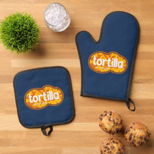 Ensemble De Gant De Cuisine Et De Manique Tortilla