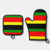 Ensemble De Gant De Cuisine Et De Manique Traces Afrocentriques (Recto)