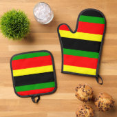 Ensemble De Gant De Cuisine Et De Manique Traces Afrocentriques (De haut en bas)