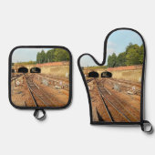 Ensemble De Gant De Cuisine Et De Manique Trains (Recto)