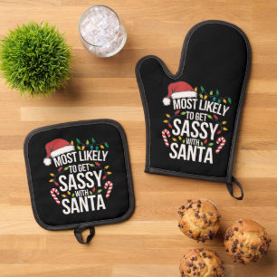 Ensemble De Gant De Cuisine Et De Manique Très susceptible de s'emporter contre le Père Noël