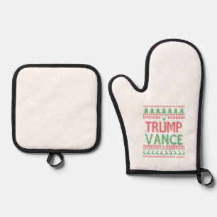 Ensemble De Gant De Cuisine Et De Manique Trump Vance Républicain Moche Noël Sweater Noël