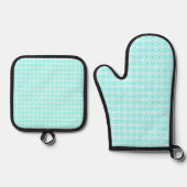 Ensemble De Gant De Cuisine Et De Manique Turquoise (Recto)