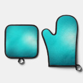 Ensemble De Gant De Cuisine Et De Manique Turquoise Chic Aqua Blue (Recto)