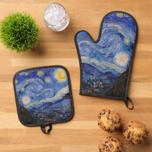 Ensemble De Gant De Cuisine Et De Manique Une nuit étoilée : Saint Remy par Vincent Van Gogh