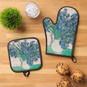 Ensemble De Gant De Cuisine Et De Manique Van Gogh Iris Vase Peinture Impressionnisme (De haut en bas)