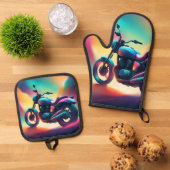 Ensemble De Gant De Cuisine Et De Manique vélo (De haut en bas)