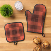 Ensemble De Gant De Cuisine Et De Manique Vérificateurs rétro (De haut en bas)