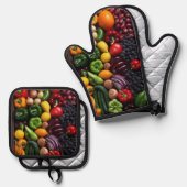 Ensemble De Gant De Cuisine Et De Manique Vêtements propres (Recto/Verso)