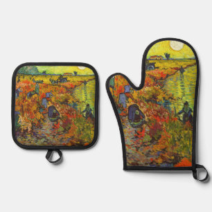 Ensemble De Gant De Cuisine Et De Manique Vincent van Gogh - Le vignoble rouge