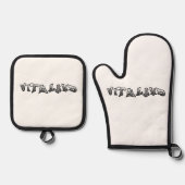 Ensemble De Gant De Cuisine Et De Manique Vityland Oven Mitt and Pot Holders (Recto)