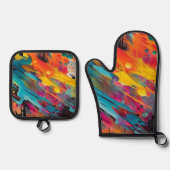 Ensemble De Gant De Cuisine Et De Manique Vivid Chaos Splash Graffiti (Recto)