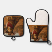 Ensemble De Gant De Cuisine Et De Manique Western Sheltie (Recto)