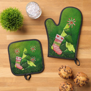 Ensemble De Gant De Cuisine Et De Manique Whimsey