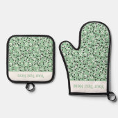 Ensemble De Gant De Cuisine Et De Manique Whimsical Mint Polka Dot Doodles Pattern (Recto)