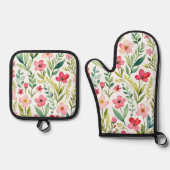 Ensemble De Gant De Cuisine Et De Manique Wildflower Meadow (Recto)