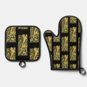 Ensemble De Gant De Cuisine Et De Manique Will Bradley Heraldic Lion (Recto)