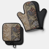 Ensemble De Gant De Cuisine Et De Manique William Morris Bluebell Tapestry Design (Recto/Verso)