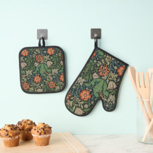 Ensemble De Gant De Cuisine Et De Manique William Morris Compton Fond d'écran classique