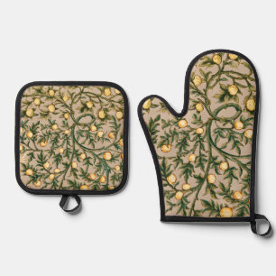 Ensemble De Gant De Cuisine Et De Manique William Morris Floral Fruit Jardin Fleur Classique