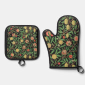 Ensemble De Gant De Cuisine Et De Manique William Morris Fruit Pattern (Recto)