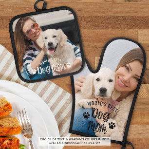 Ensemble De Gant De Cuisine Et De Manique Worlds Best Dog Mom Photo Pawprints