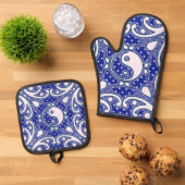 Ensemble De Gant De Cuisine Et De Manique Yin Yang (De haut en bas)