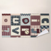 Ensemble de lettres alphabétiques en style patchwo (Serviette de bain)