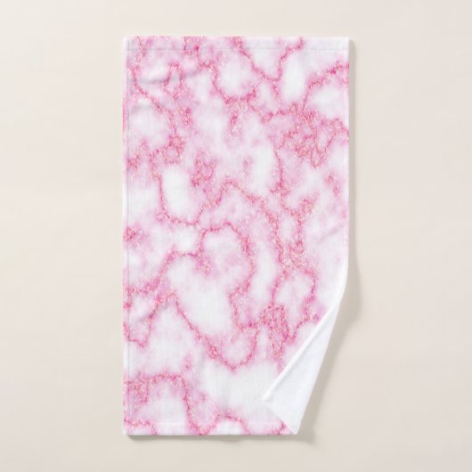 Ensemble de marbre rose de serviette (Serviette à main)