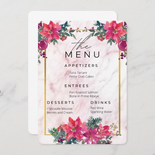 Ensemble de mariage : Le menu (Devant / Derrière)