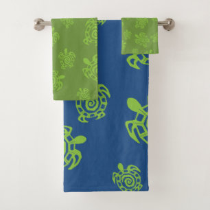 Ensemble de Motifs bleu et vert tortue