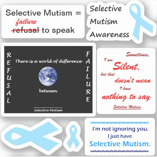 Ensemble de mutisme sélectif 1 Sticker en vinyle c (Devant)