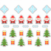 Ensemble de Noël Pixel Art Autocollant 2 (Devant)