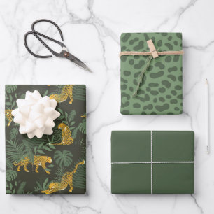 Ensemble de papier à envelopper Safari de la Jungl