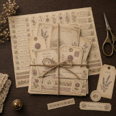 Ensemble de papier artisanat de journal botanique